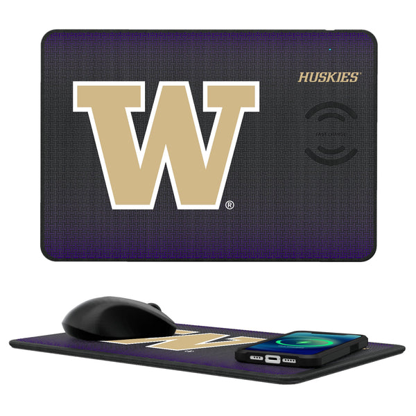 University of Washington Huskies Linen 15-Watt Wireless Charger and Mouse Pad