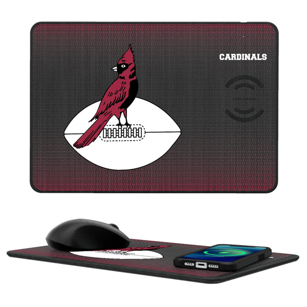 Chicago Cardinals 1947-1959 Historic Collection Linen 15-Watt Wireless Charger and Mouse Pad