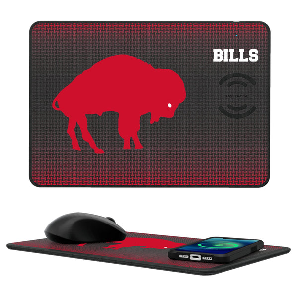 Buffalo Bills Historic Collection Linen 15-Watt Wireless Charger and Mouse Pad