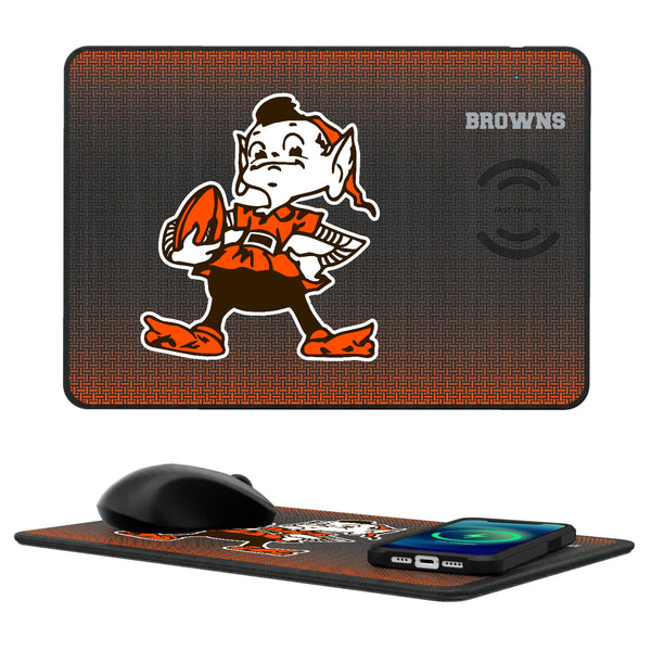 Cleveland Browns Historic Collection Linen 15-Watt Wireless Charger and Mouse Pad