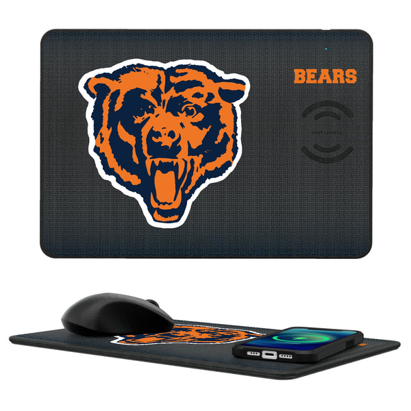 Chicago Bears 1946 Historic Collection Linen 15-Watt Wireless Charger and Mouse Pad