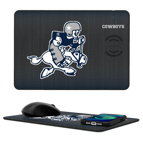 Dallas Cowboys 1966-1969 Historic Collection Linen 15-Watt Wireless Charger and Mouse Pad