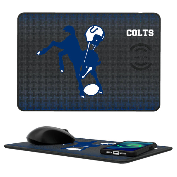 Baltimore Colts 1946 Historic Collection Linen 15-Watt Wireless Charger and Mouse Pad