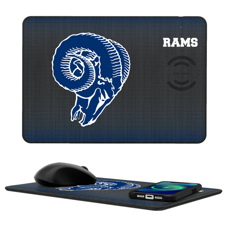 Los Angeles Rams Historic Collection Linen 15-Watt Wireless Charger and Mouse Pad