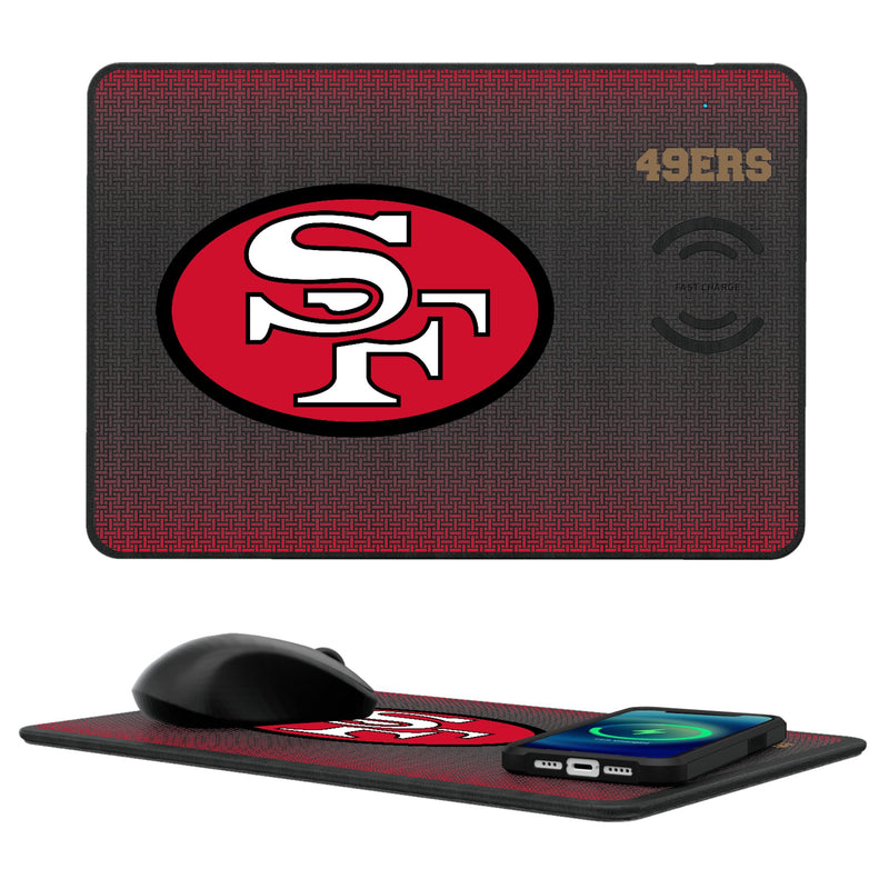 San Francisco 49ers Historic Collection Linen 15-Watt Wireless Charger and Mouse Pad