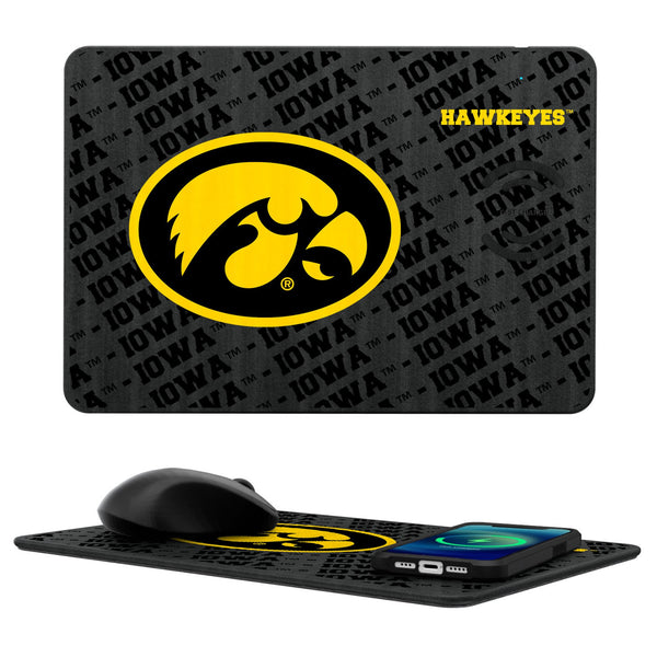 University of Iowa Hawkeyes Monocolor Tilt 15-Watt Wireless Charger and Mouse Pad