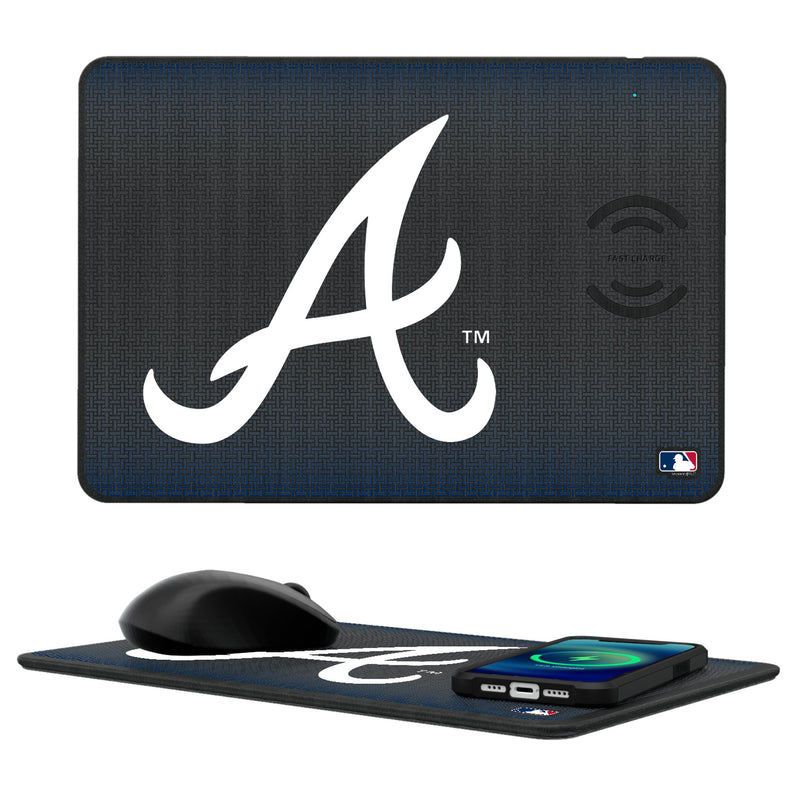 Atlanta Braves Linen 15-Watt Wireless Charger and Mouse Pad