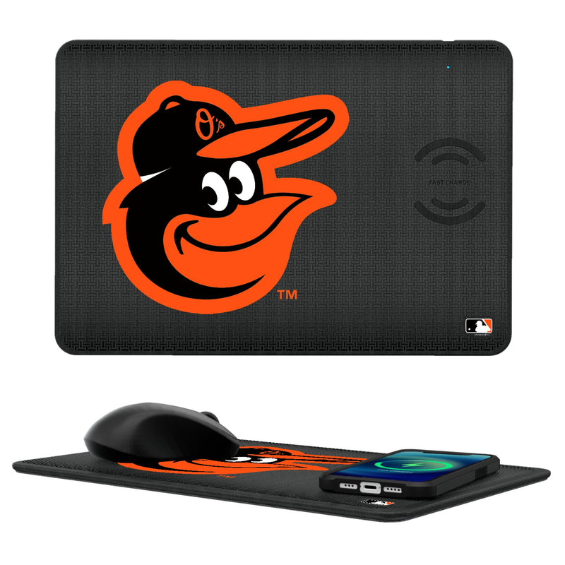 Baltimore Orioles Linen 15-Watt Wireless Charger and Mouse Pad