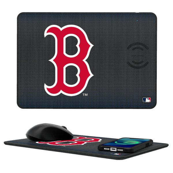 Boston Red Sox Linen 15-Watt Wireless Charger and Mouse Pad