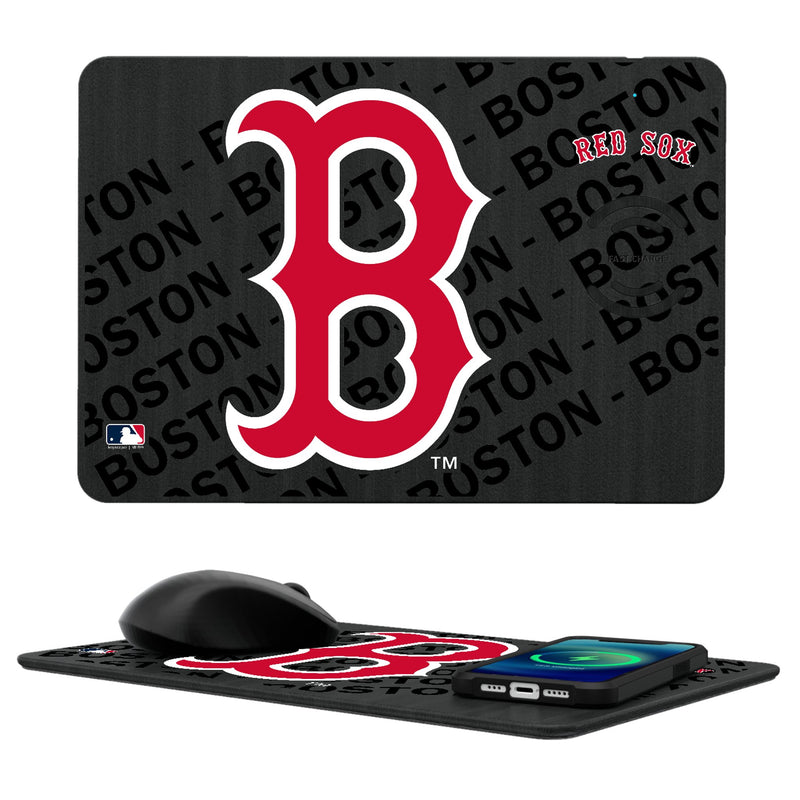 Boston Red Sox Monocolor Tilt 15-Watt Wireless Charger and Mouse Pad