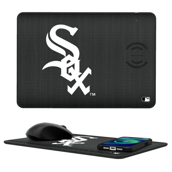 Chicago White Sox Linen 15-Watt Wireless Charger and Mouse Pad