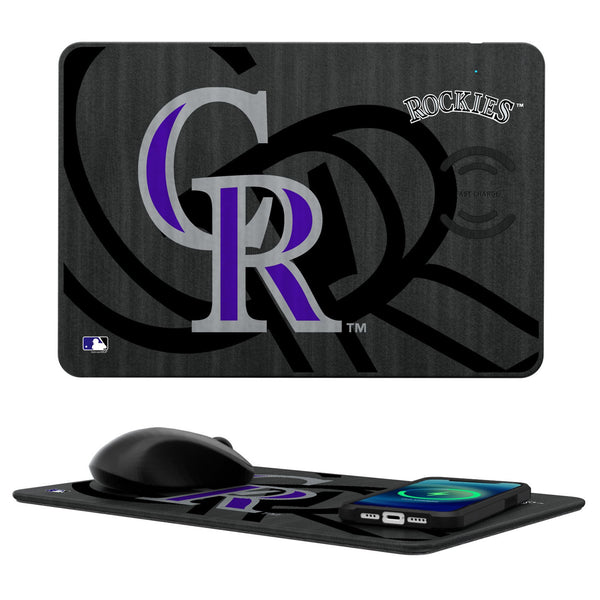 Colorado Rockies Monocolor Tilt 15-Watt Wireless Charger and Mouse Pad