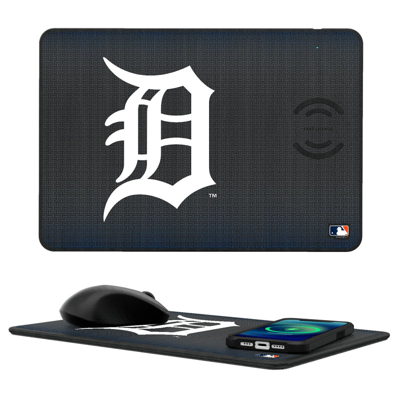 Detroit Tigers Linen 15-Watt Wireless Charger and Mouse Pad