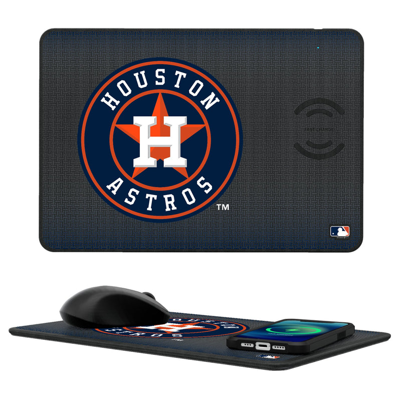 Houston Astros Linen 15-Watt Wireless Charger and Mouse Pad