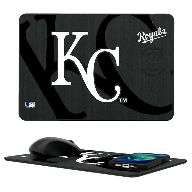 Kansas City Royals Monocolor Tilt 15-Watt Wireless Charger and Mouse Pad