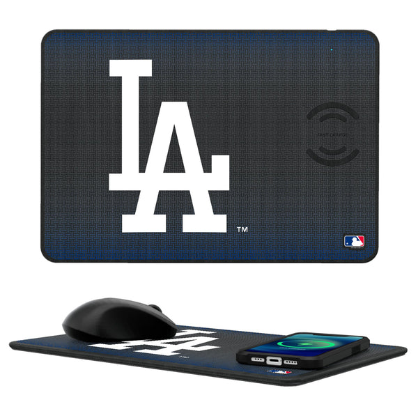 LA Dodgers Linen 15-Watt Wireless Charger and Mouse Pad