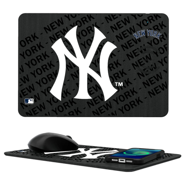 New York Yankees Monocolor Tilt 15-Watt Wireless Charger and Mouse Pad