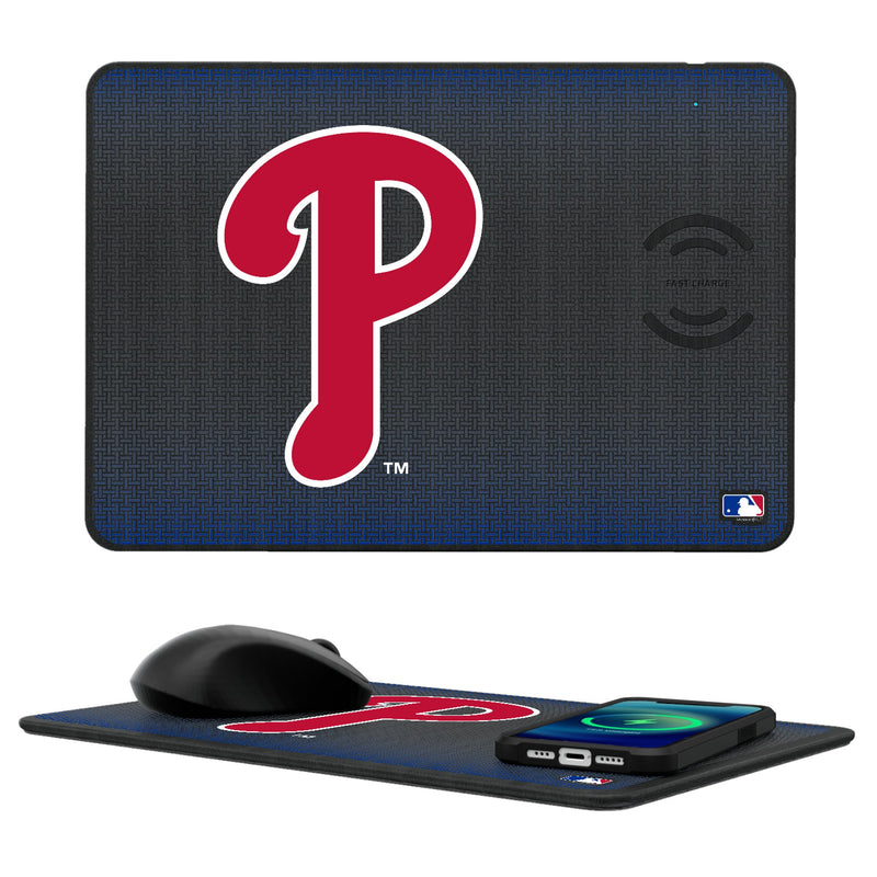 Philadelphia Phillies Linen 15-Watt Wireless Charger and Mouse Pad