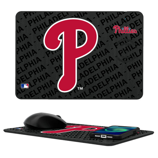 Philadelphia Phillies Monocolor Tilt 15-Watt Wireless Charger and Mouse Pad