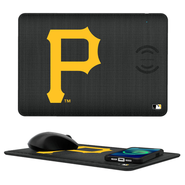 Pittsburgh Pirates Linen 15-Watt Wireless Charger and Mouse Pad