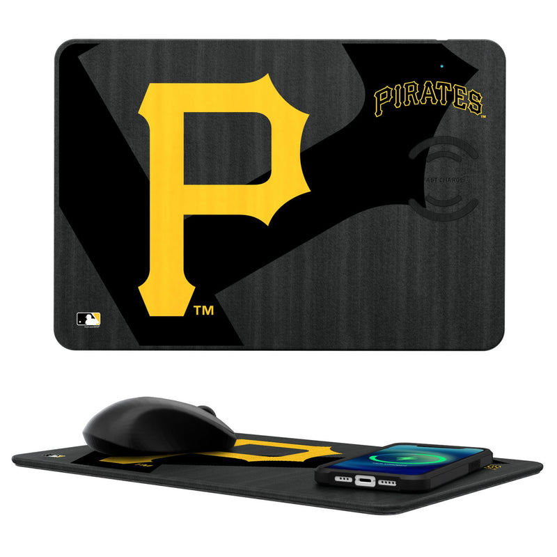 Pittsburgh Pirates Monocolor Tilt 15-Watt Wireless Charger and Mouse Pad