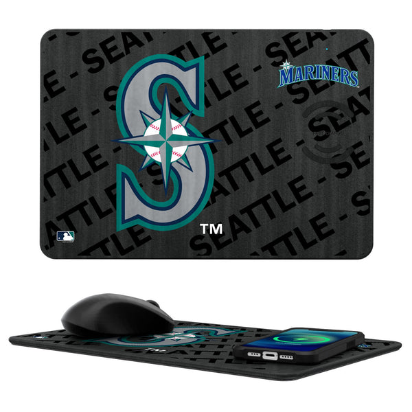 Seattle Mariners Monocolor Tilt 15-Watt Wireless Charger and Mouse Pad