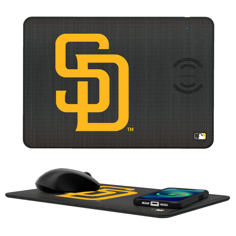 San Diego Padres Linen 15-Watt Wireless Charger and Mouse Pad