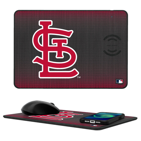 St Louis Cardinals Linen 15-Watt Wireless Charger and Mouse Pad