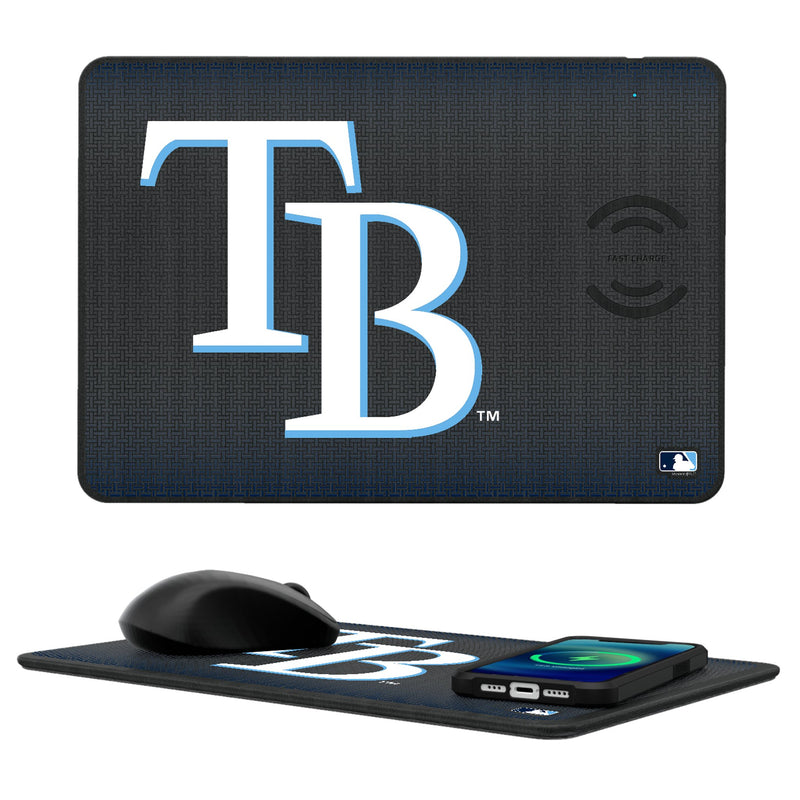 Tampa Bay Rays Linen 15-Watt Wireless Charger and Mouse Pad