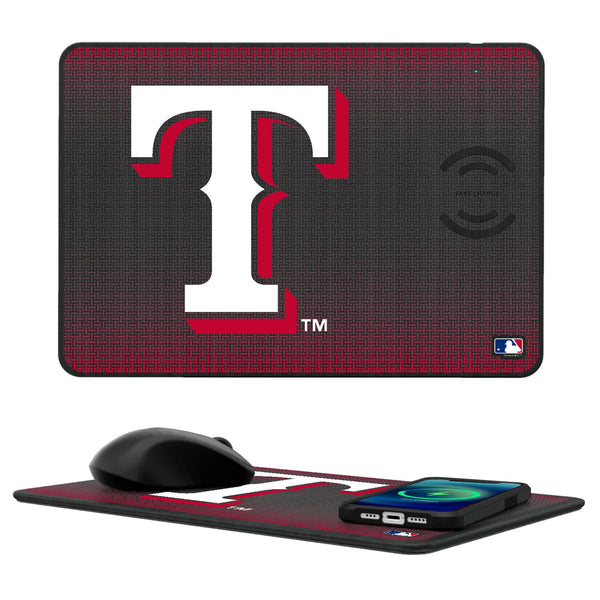 Texas Rangers Linen 15-Watt Wireless Charger and Mouse Pad