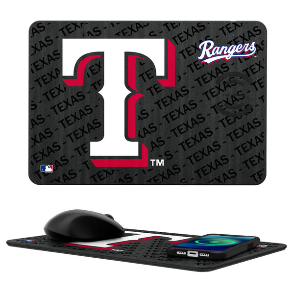 Texas Rangers Monocolor Tilt 15-Watt Wireless Charger and Mouse Pad