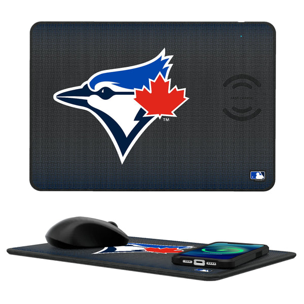 Toronto Blue Jays Linen 15-Watt Wireless Charger and Mouse Pad