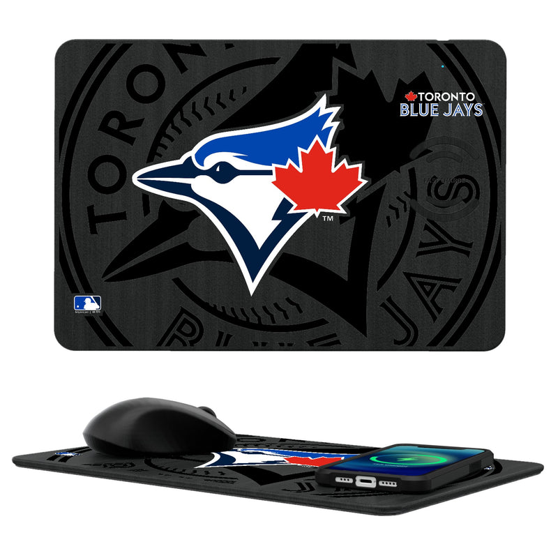 Toronto Blue Jays Monocolor Tilt 15-Watt Wireless Charger and Mouse Pad