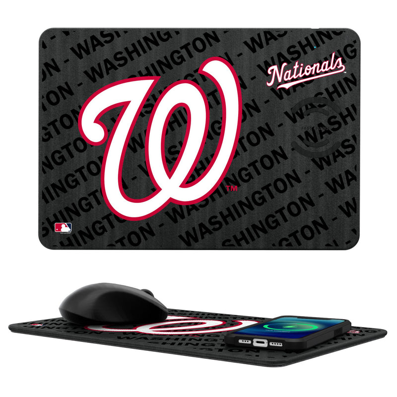 Washington Nationals Monocolor Tilt 15-Watt Wireless Charger and Mouse Pad