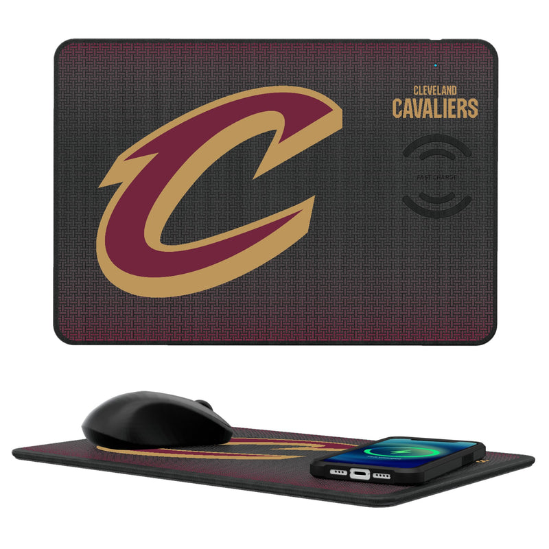 Cleveland Cavaliers Linen 15-Watt Wireless Charger and Mouse Pad