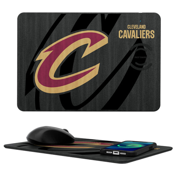 Cleveland Cavaliers Monocolor Tilt 15-Watt Wireless Charger and Mouse Pad