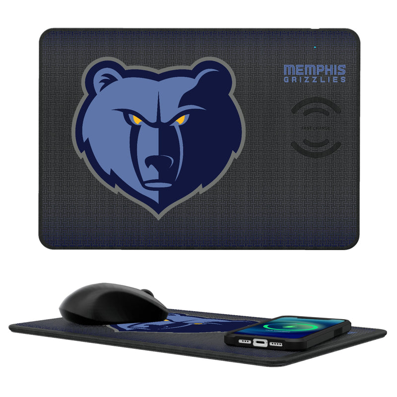 Memphis Grizzlies Linen 15-Watt Wireless Charger and Mouse Pad