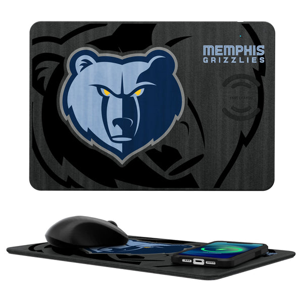 Memphis Grizzlies Monocolor Tilt 15-Watt Wireless Charger and Mouse Pad