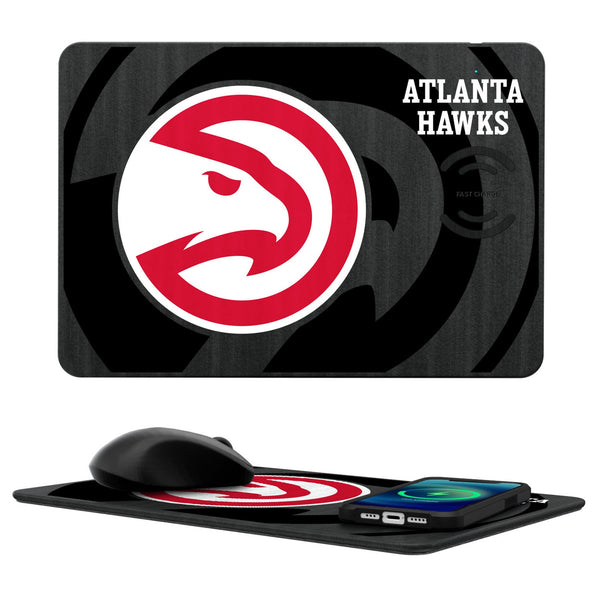 Atlanta Hawks Monocolor Tilt 15-Watt Wireless Charger and Mouse Pad