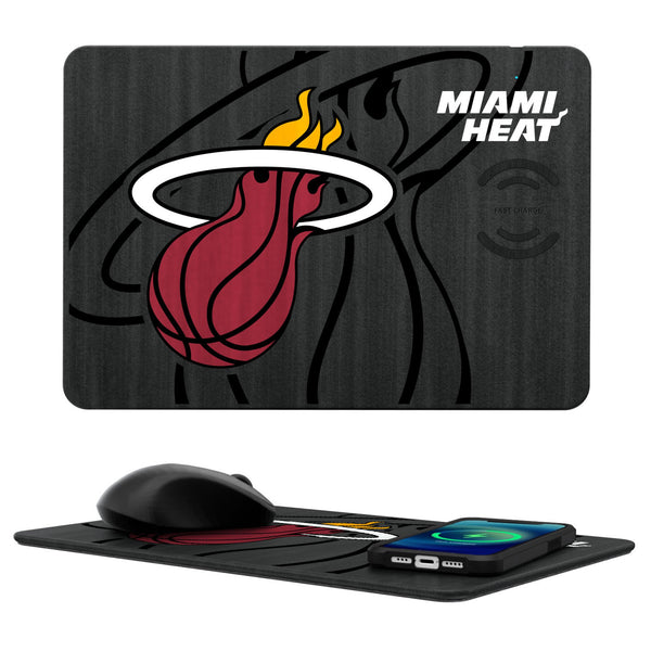 Miami Heat Monocolor Tilt 15-Watt Wireless Charger and Mouse Pad