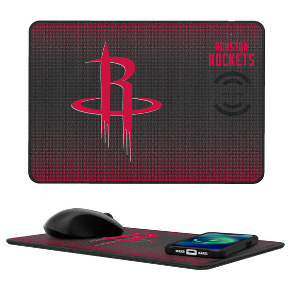 Houston Rockets Linen 15-Watt Wireless Charger and Mouse Pad