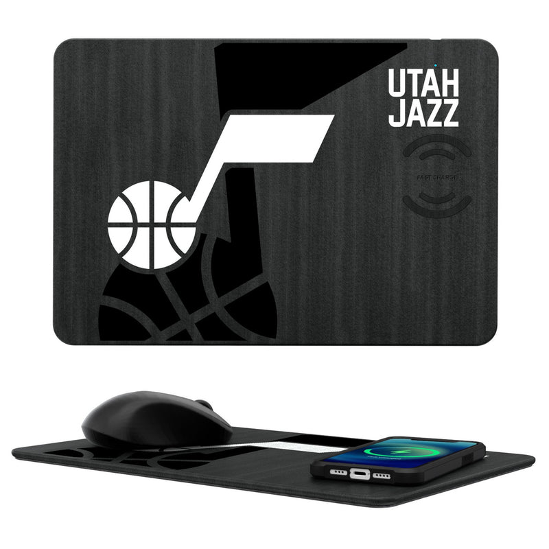 Utah Jazz Monocolor Tilt 15-Watt Wireless Charger and Mouse Pad