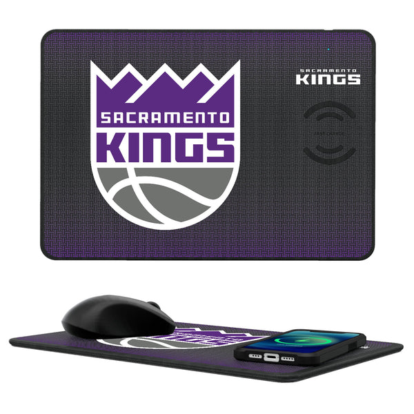 Sacramento Kings Linen 15-Watt Wireless Charger and Mouse Pad