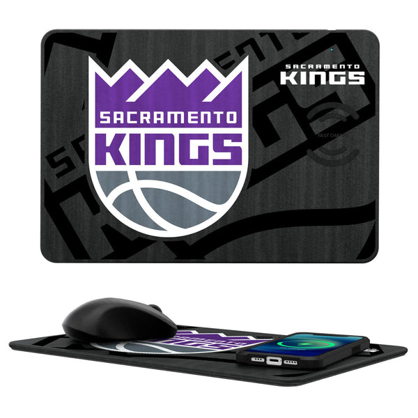 Sacramento Kings Monocolor Tilt 15-Watt Wireless Charger and Mouse Pad