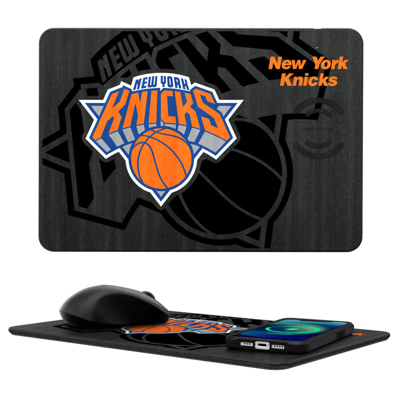 New York Knicks Monocolor Tilt 15-Watt Wireless Charger and Mouse Pad