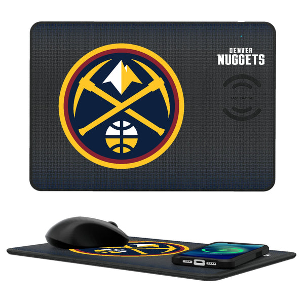 Denver Nuggets Linen 15-Watt Wireless Charger and Mouse Pad