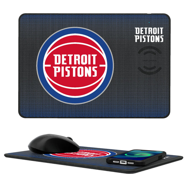 Detroit Pistons Linen 15-Watt Wireless Charger and Mouse Pad