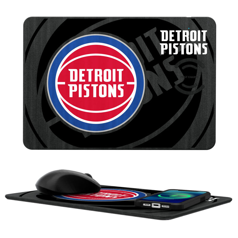 Detroit Pistons Monocolor Tilt 15-Watt Wireless Charger and Mouse Pad