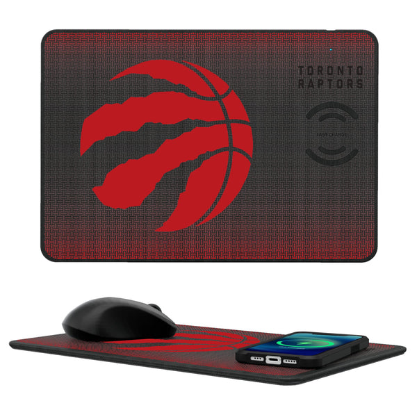 Toronto Raptors Linen 15-Watt Wireless Charger and Mouse Pad