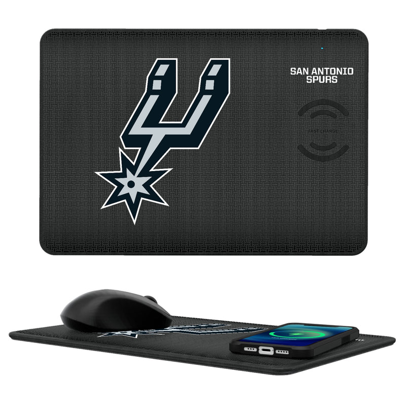 San Antonio Spurs Linen 15-Watt Wireless Charger and Mouse Pad